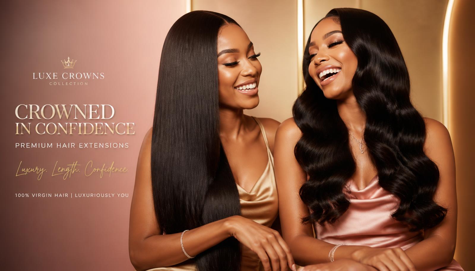 Two models with long straight and body wave OMYHAIRERA virgin hair